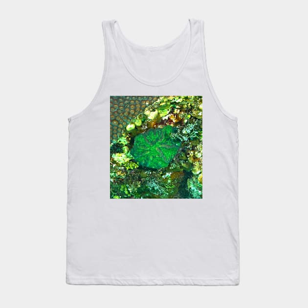 Green Artichoke Coral Anemone Tank Top by Scubagirlamy